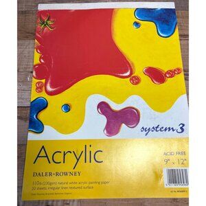 Daler-Rowney System 3 Acrylic Painting Paper Pad 9" X 12" 20 Sheets Acid-Free Li